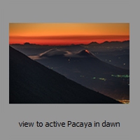 view to active Pacaya in dawn